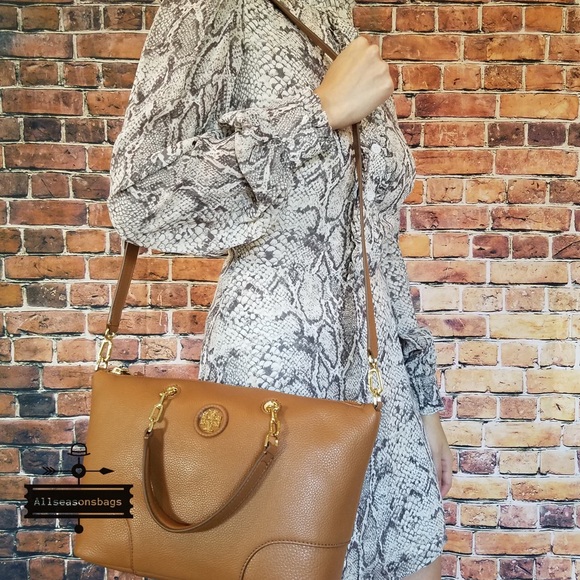 🔽Tory burch whipstitch slouchy crossbody satchel - Picture 6 of 8